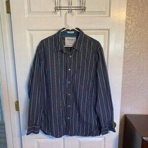 American Eagle Outfitters Vintage Fit Shirt Mens Size XL Long Sleeve Gray/Blue